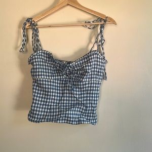 Reformation Linen Gingham Corset Top Size 2